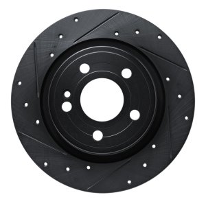 Mercedes-Benz A220 Brake Rotor (1) - Rear Left - R1 Concepts - Drilled & Slotted - Black - `19-`26